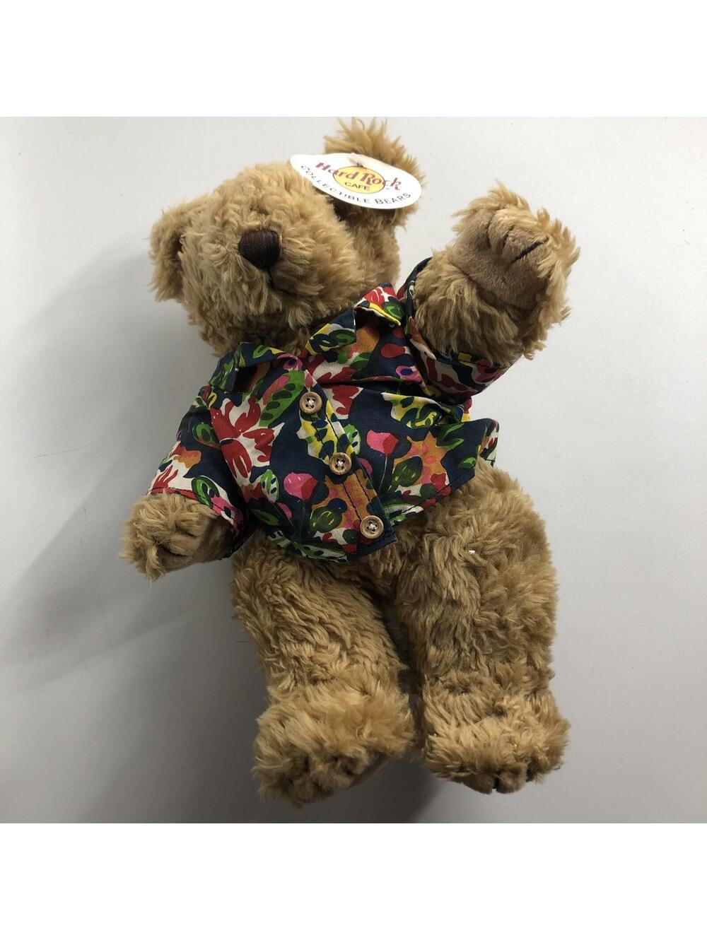Hard Rock Cafe Newport Beach Stuffed Animal Bear With Hawaiian Shirt New Y2K